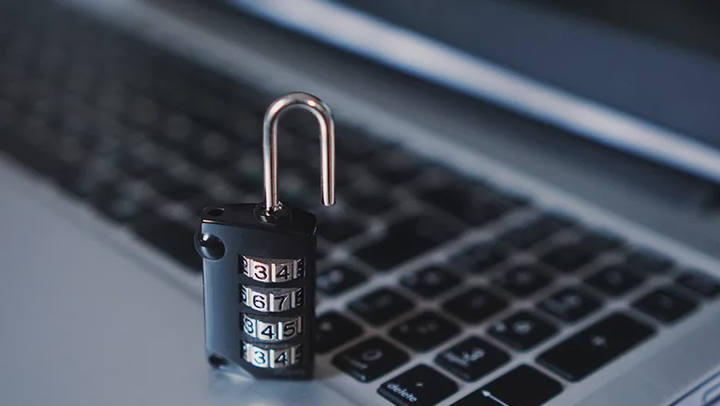 Picture of a padlock on a computer keyboard