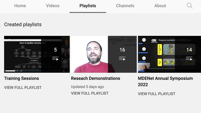 Image shows MDENET Youtube Playlist.