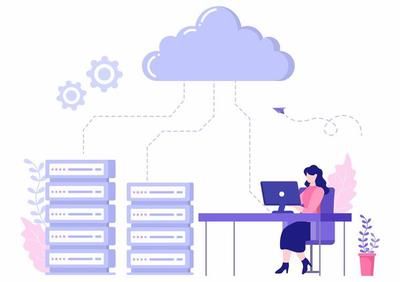 Image of person working on the cloud.